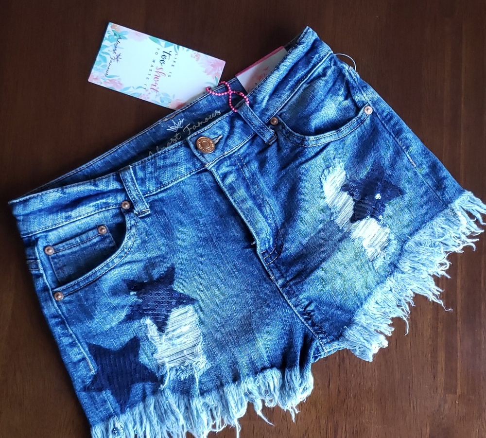 Embroider demin short
